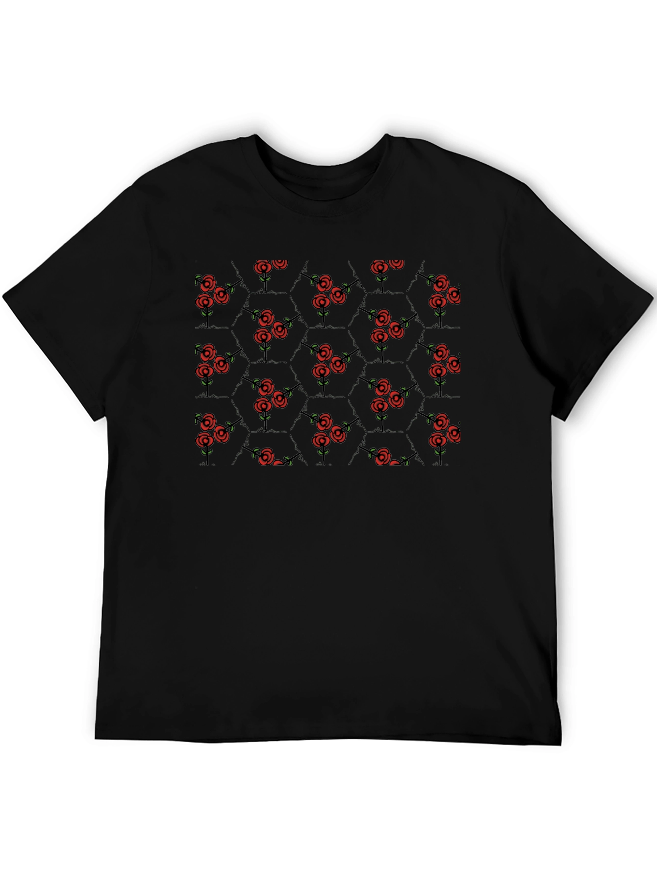 Rose Garden Hexagon Black Tee