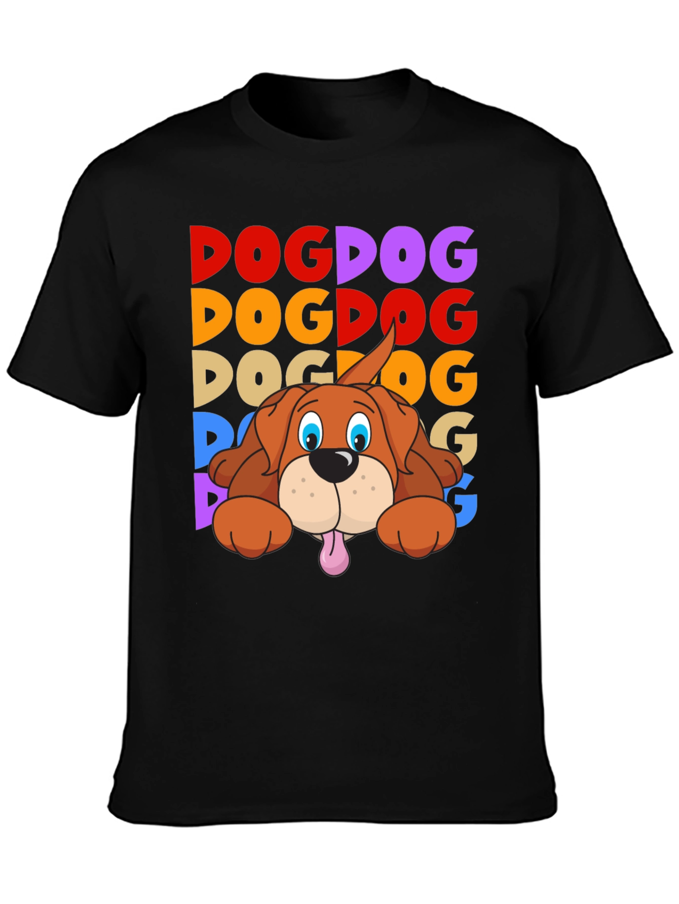 Dog Graphic T-Shirt - Fun Colorful Design