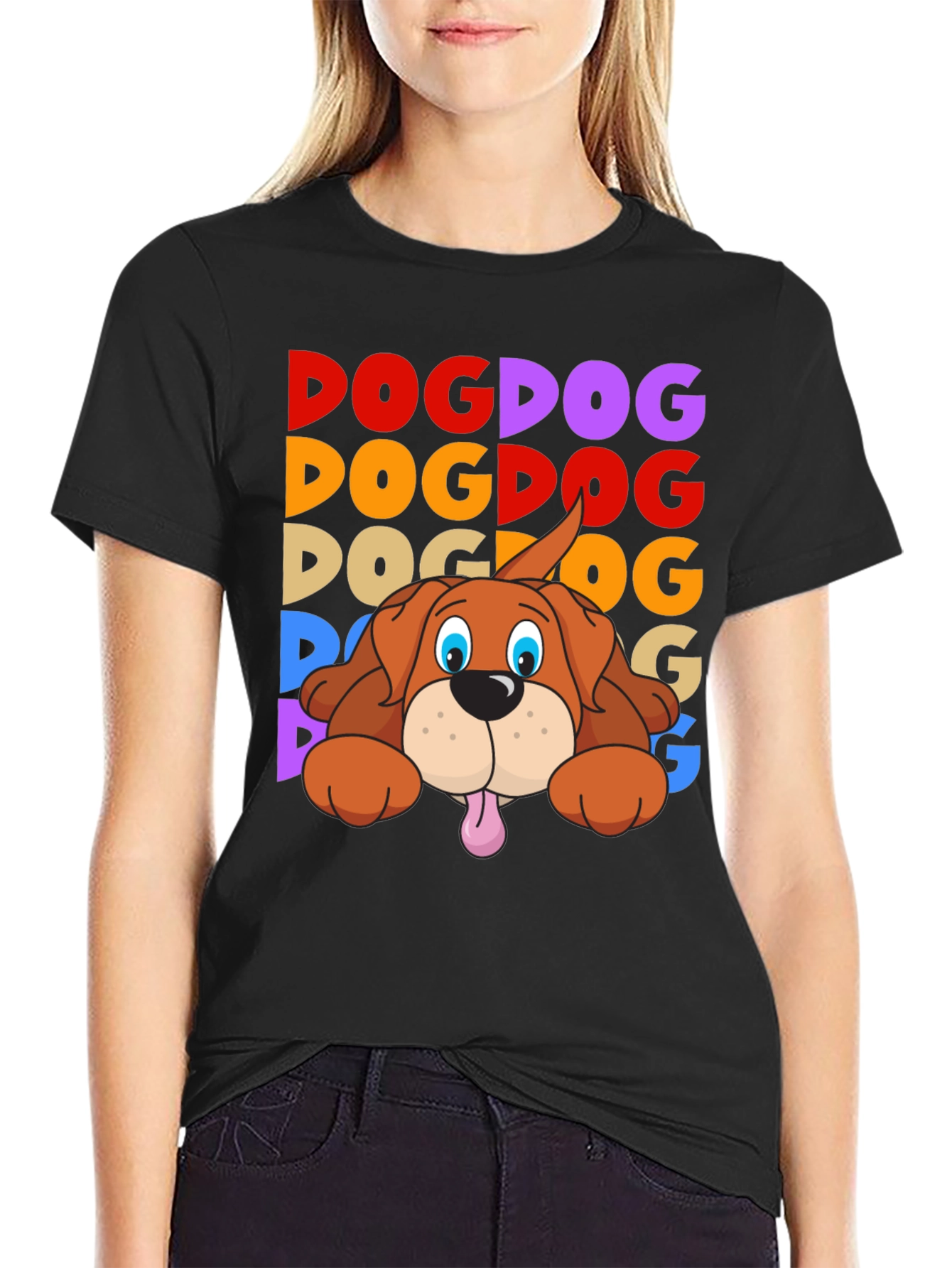 Dog Graphic T-Shirt - Fun Colorful Design