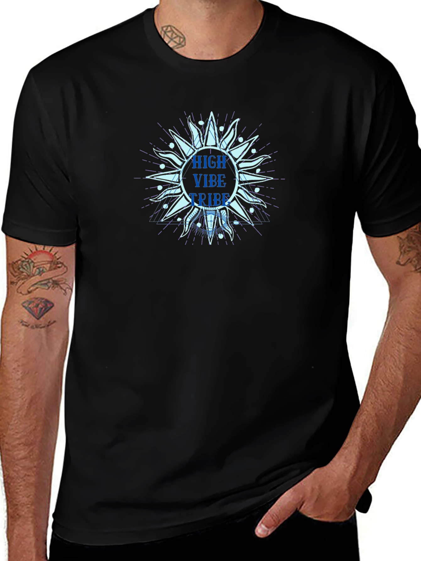 High Vibe Tribe Sun Graphic Tee - Black