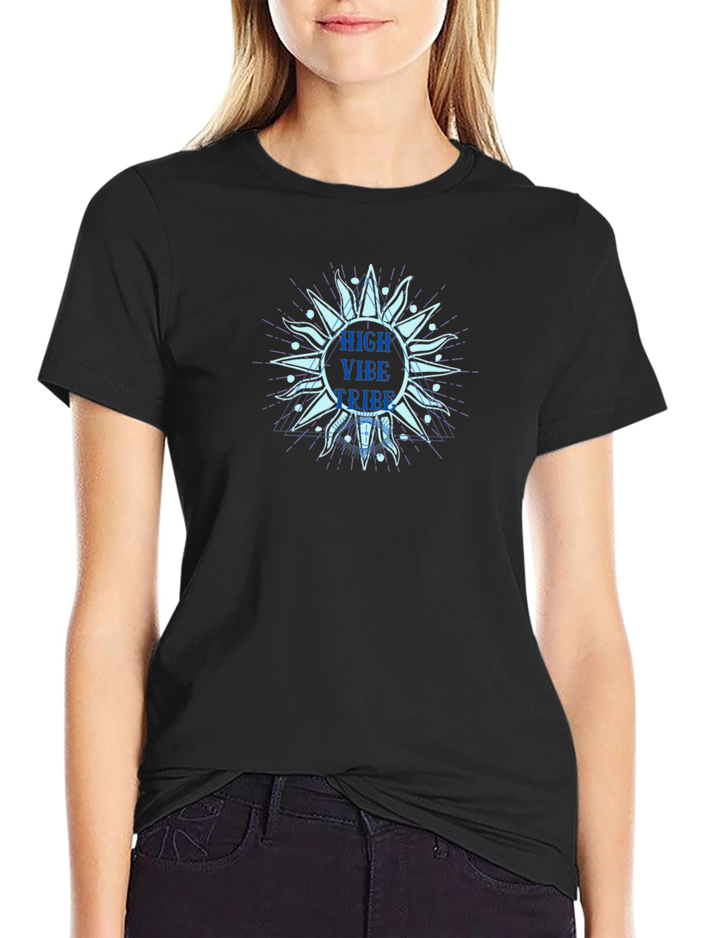 High Vibe Tribe Sun Graphic Tee - Black