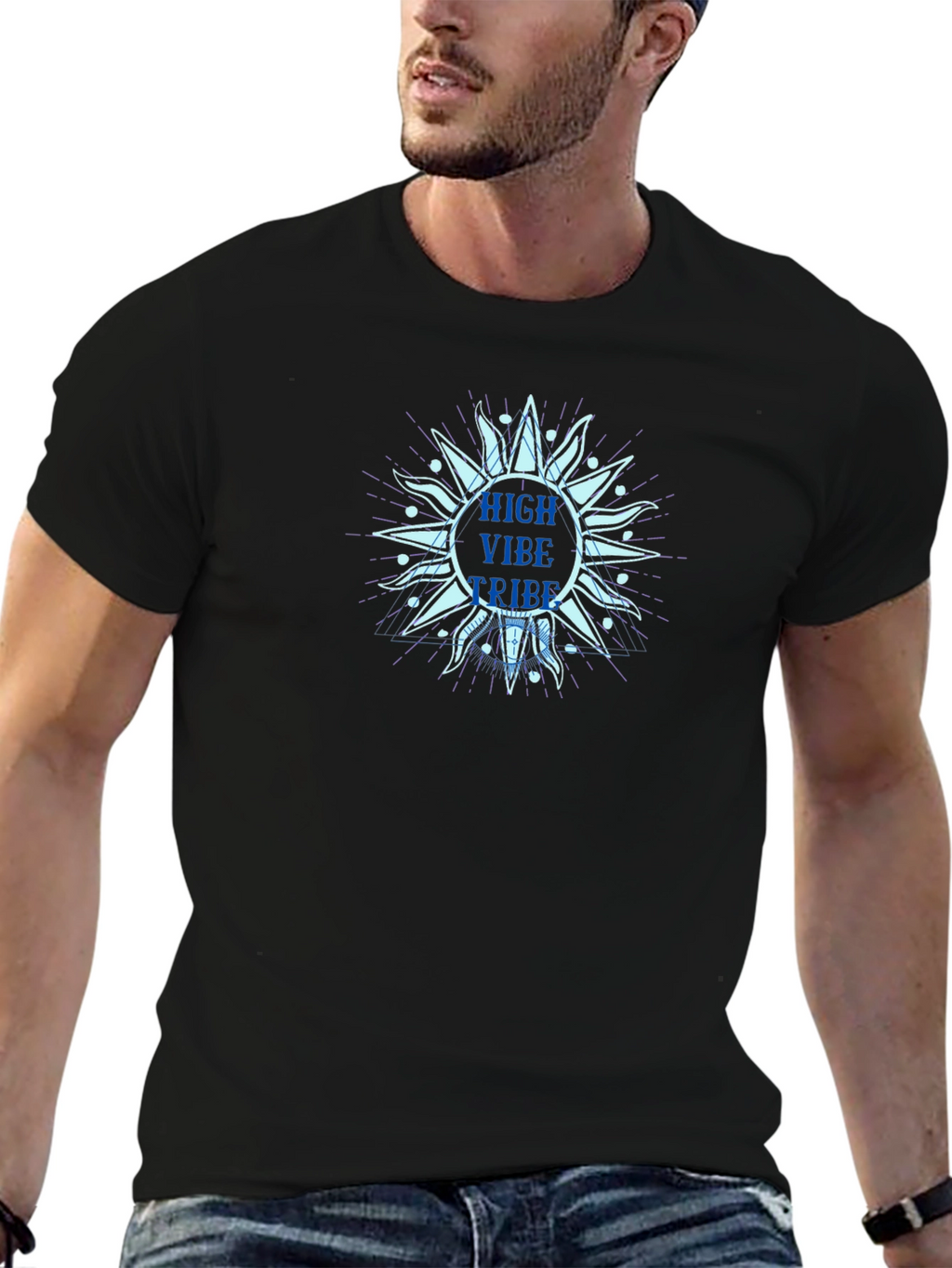High Vibe Tribe Sun Graphic Tee - Black