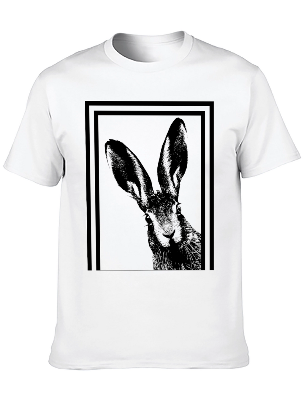 Hare Graphic Tee - Black Cotton Blend Unisex
