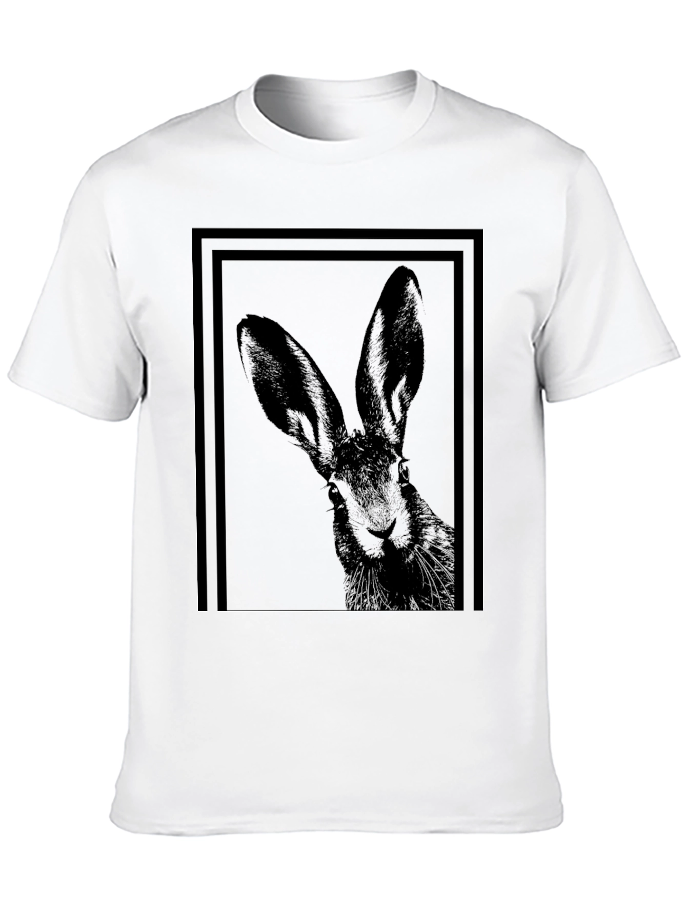 Hare Graphic Tee - Black Cotton Blend Unisex