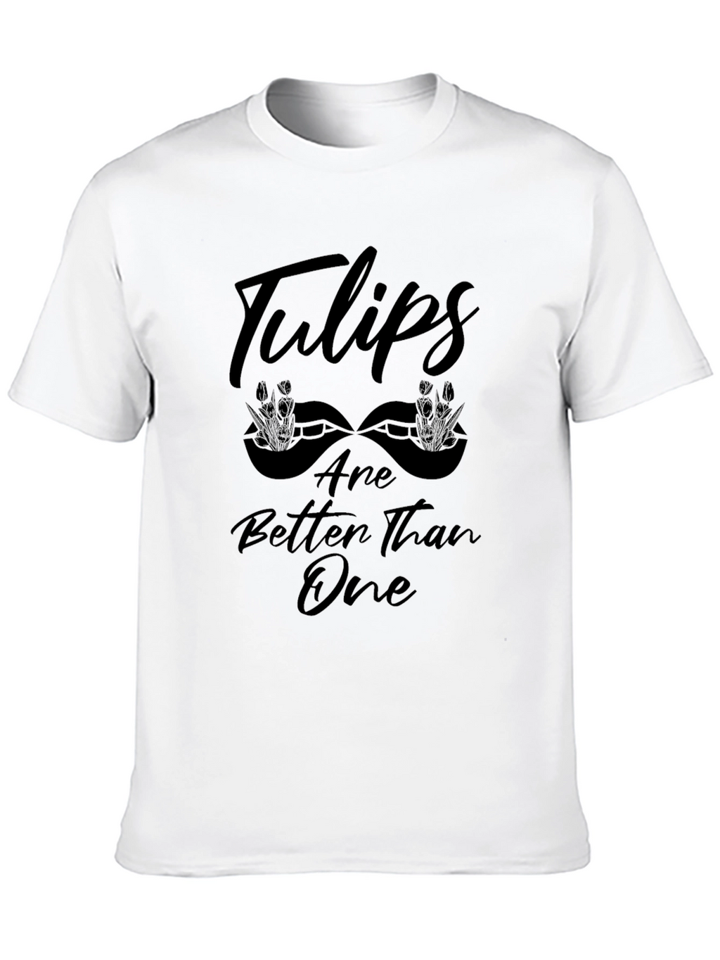 Tulips Better Than One Black Tee