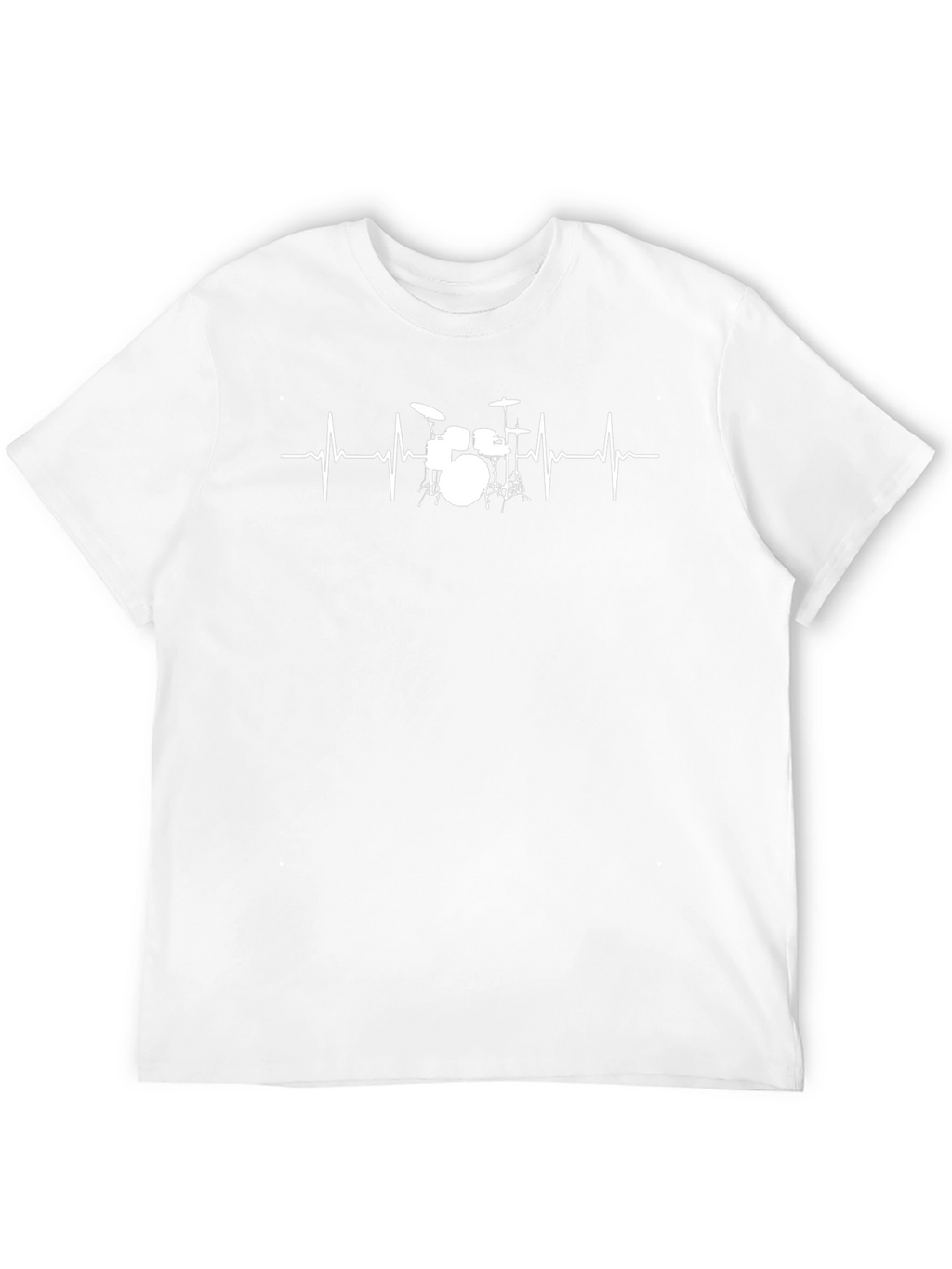 Drummer Heartbeat T-Shirt - Black Cotton Crew Neck Tee
