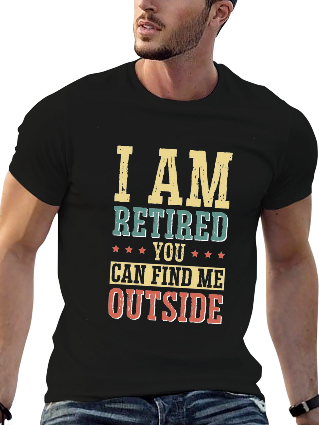 Retired Outside Black Graphic T-Shirt