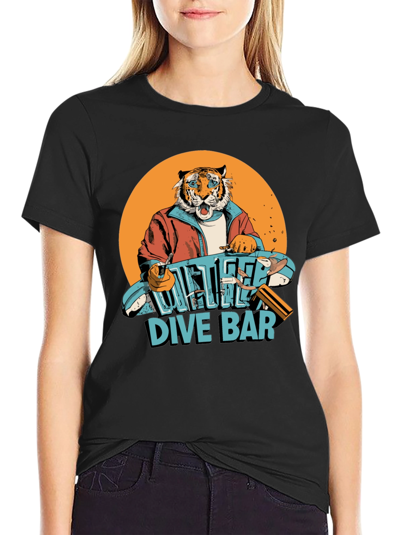 Cool Tiger Dive Bar Graphic Tee