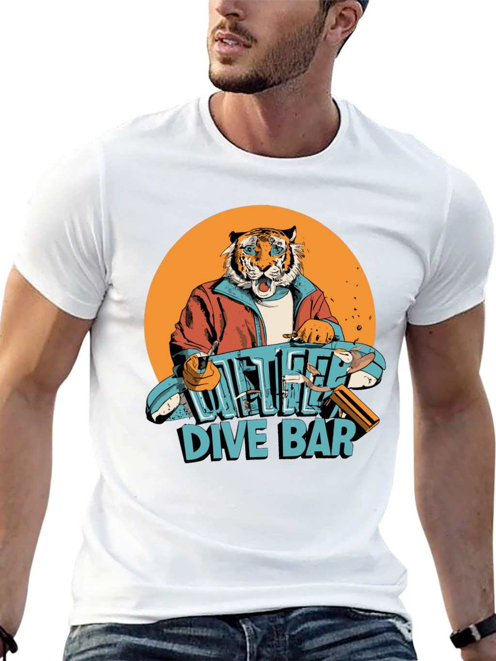 Cool Tiger Dive Bar Graphic Tee
