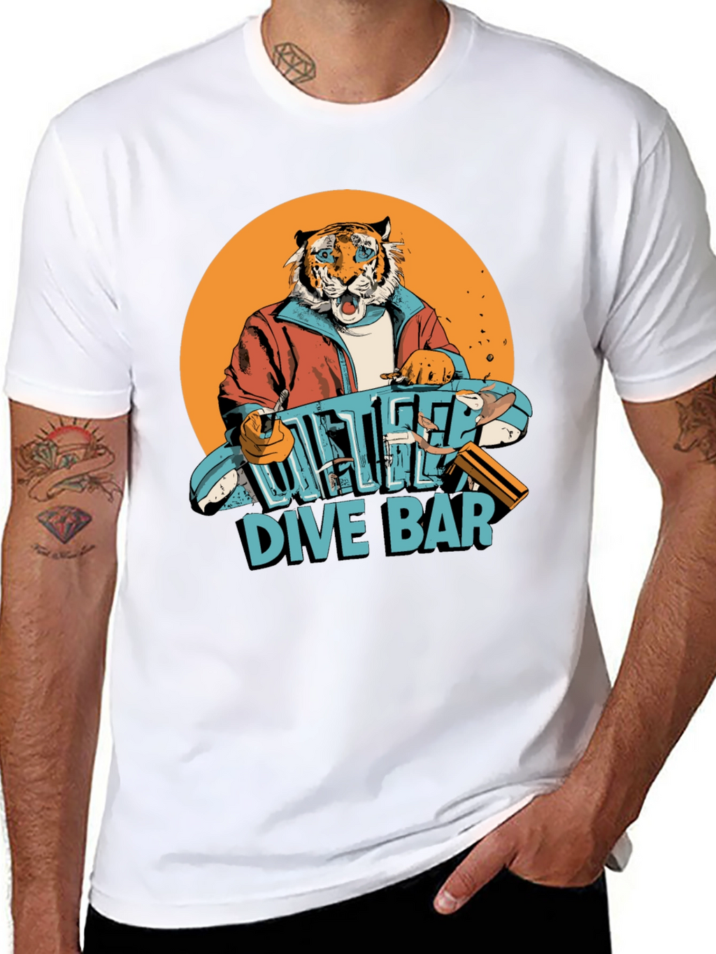 Cool Tiger Dive Bar Graphic Tee