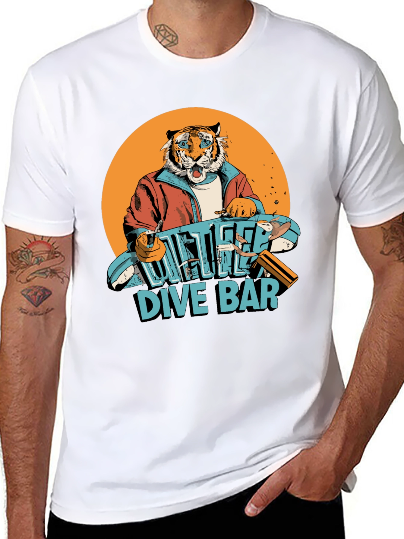 Cool Tiger Dive Bar Graphic Tee
