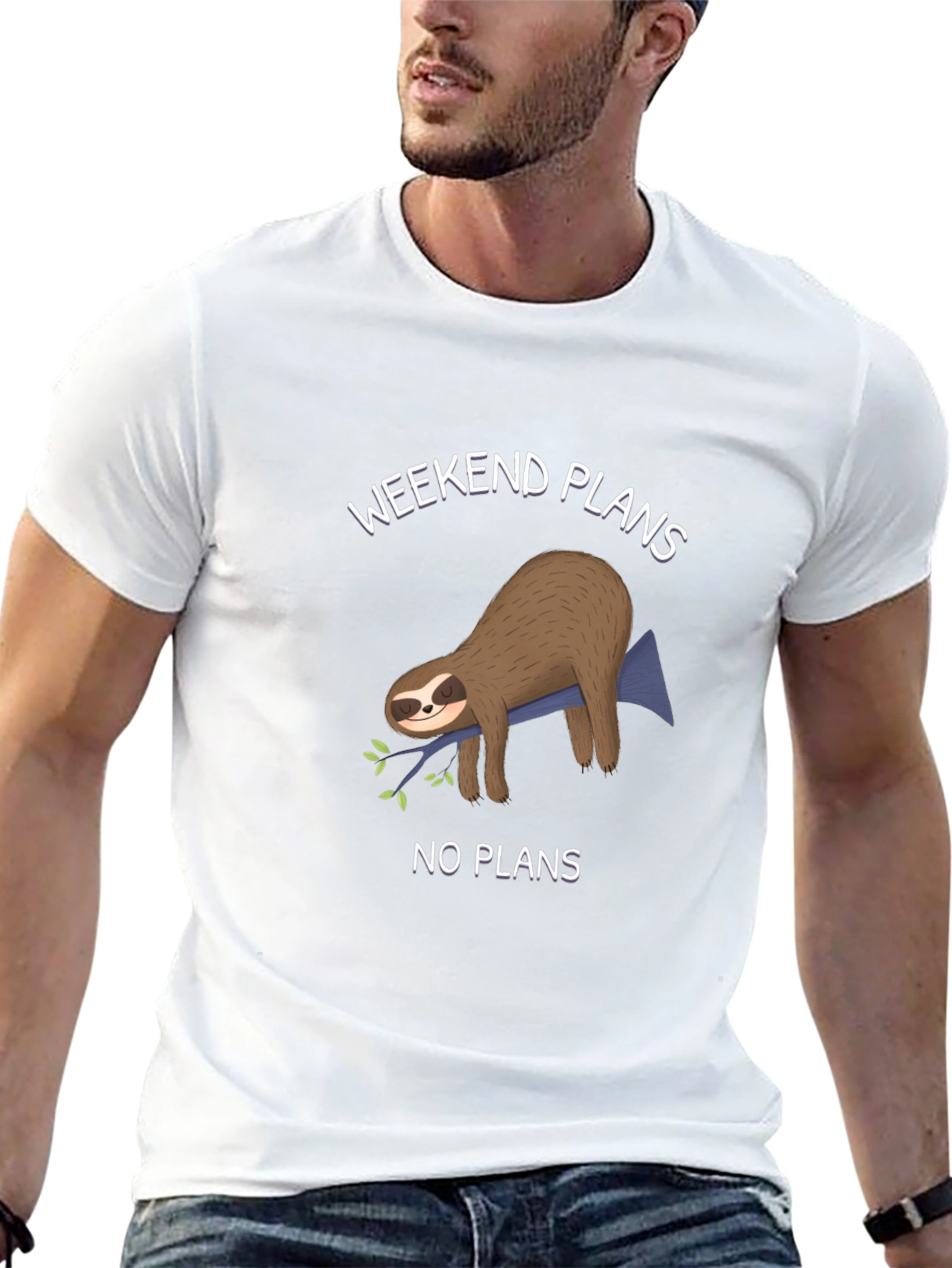 Weekend Sloth T-Shirt - No Plans Graphic Tee