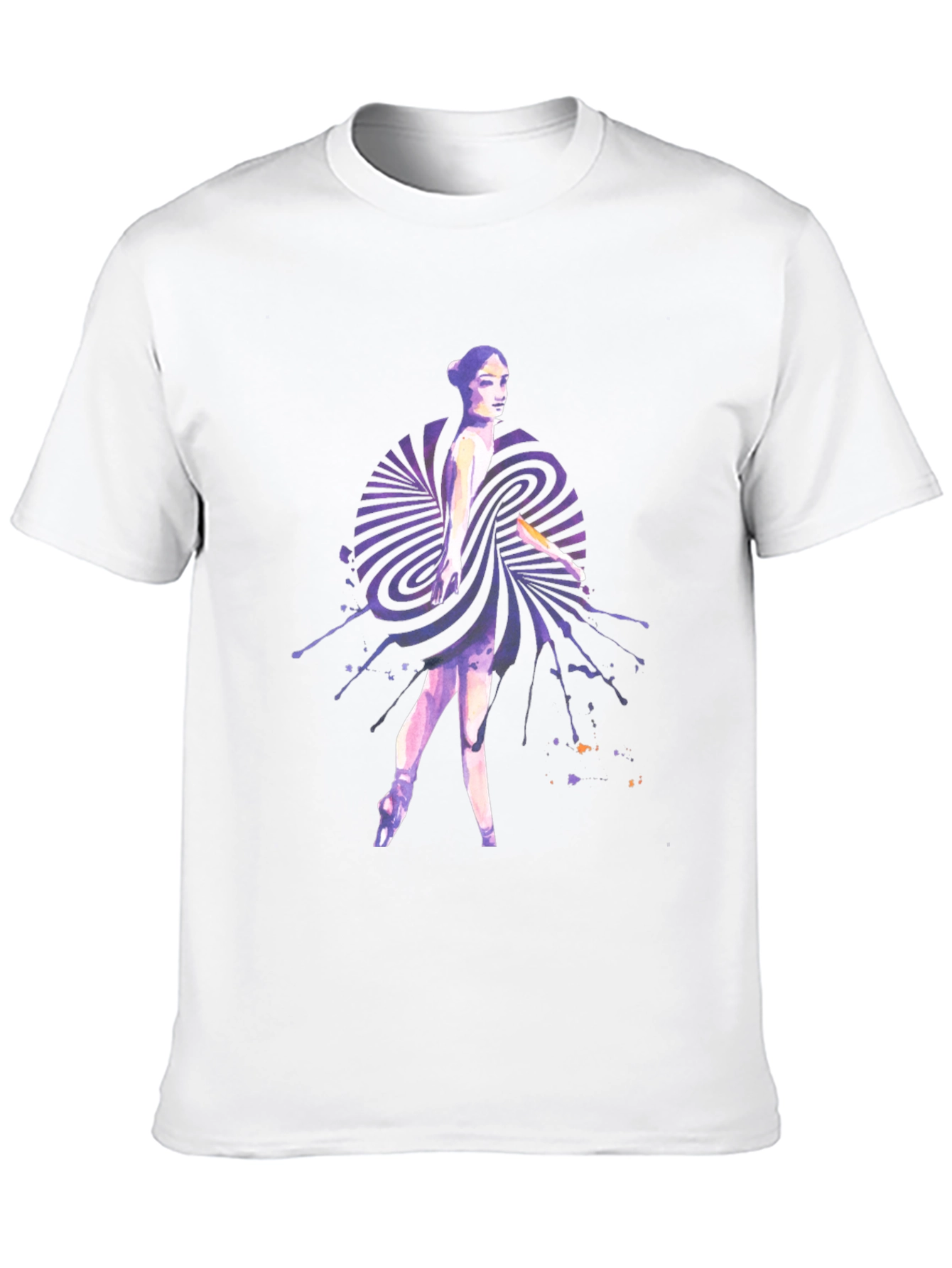 Watercolor Ballerina Graphic Tee - Mens Black T-Shirt
