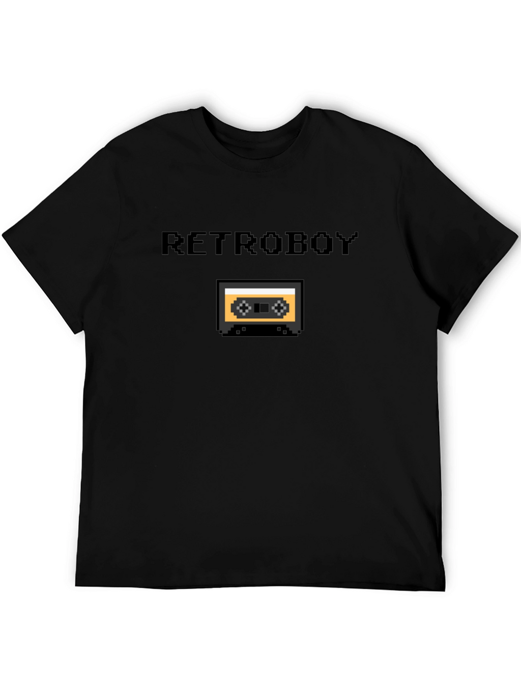 Retroboy Cassette Tape Pixel Art Black T-Shirt