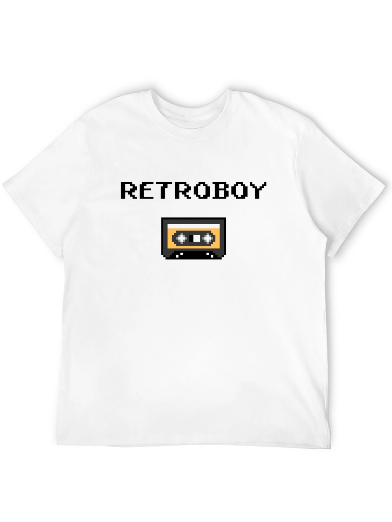 Retroboy Cassette Tape Pixel Art Black T-Shirt