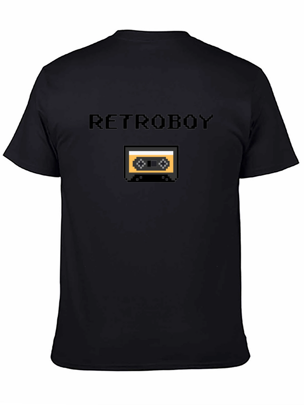 Retroboy Cassette Tape Pixel Art Black T-Shirt