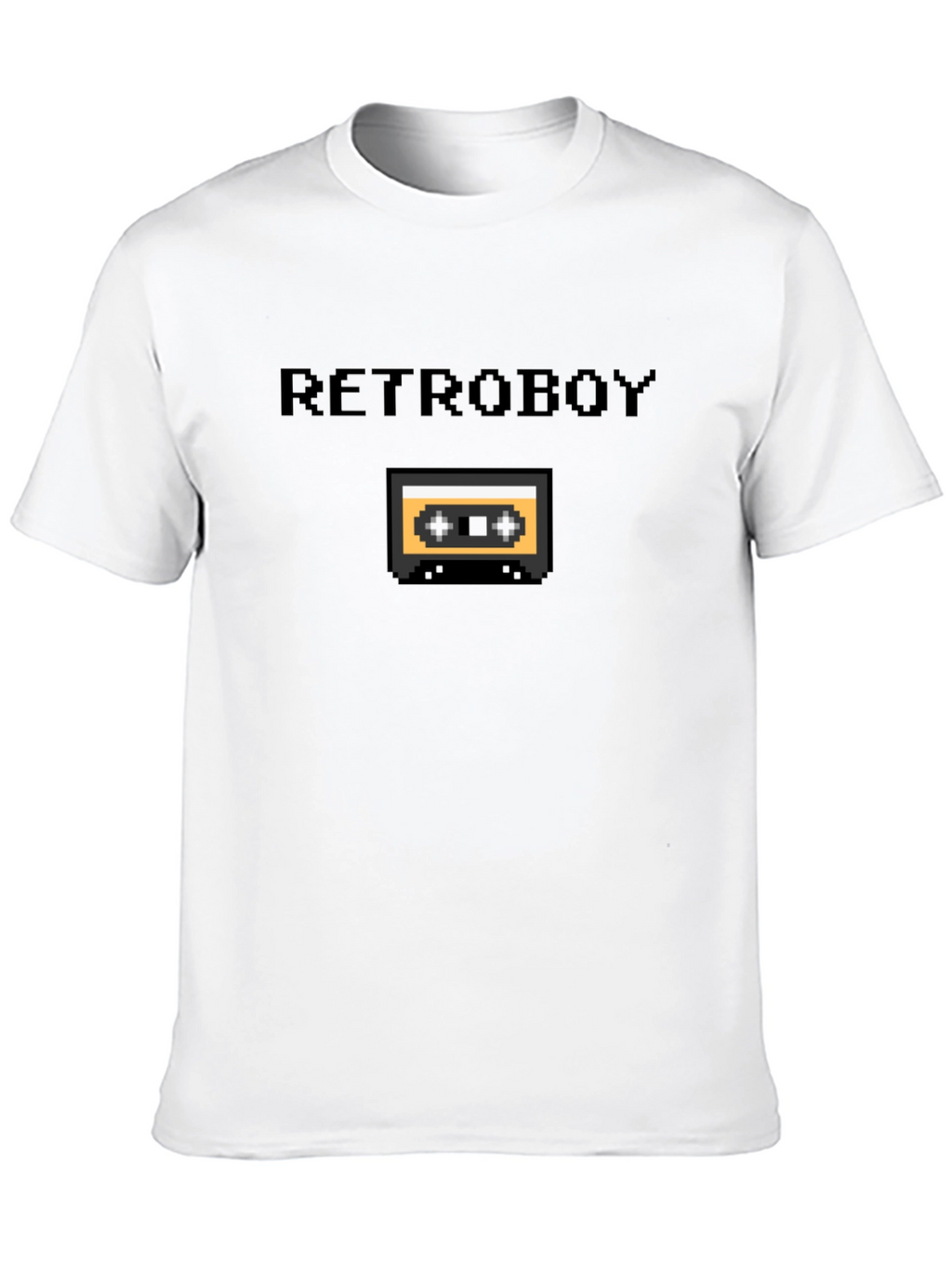 Retroboy Cassette Tape Pixel Art Black T-Shirt
