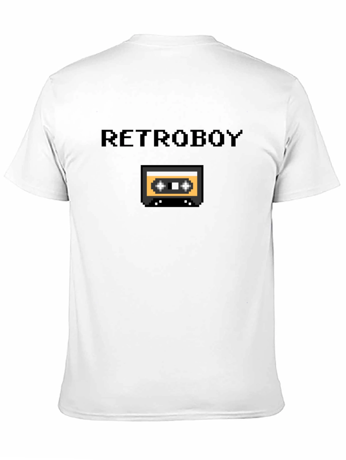 Retroboy Cassette Tape Pixel Art Black T-Shirt