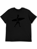 Surfer Graphic Tee - Casual Black T-Shirt