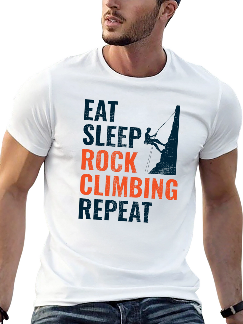 Rock Climbing T-Shirt - Eat Sleep Climb Repeat