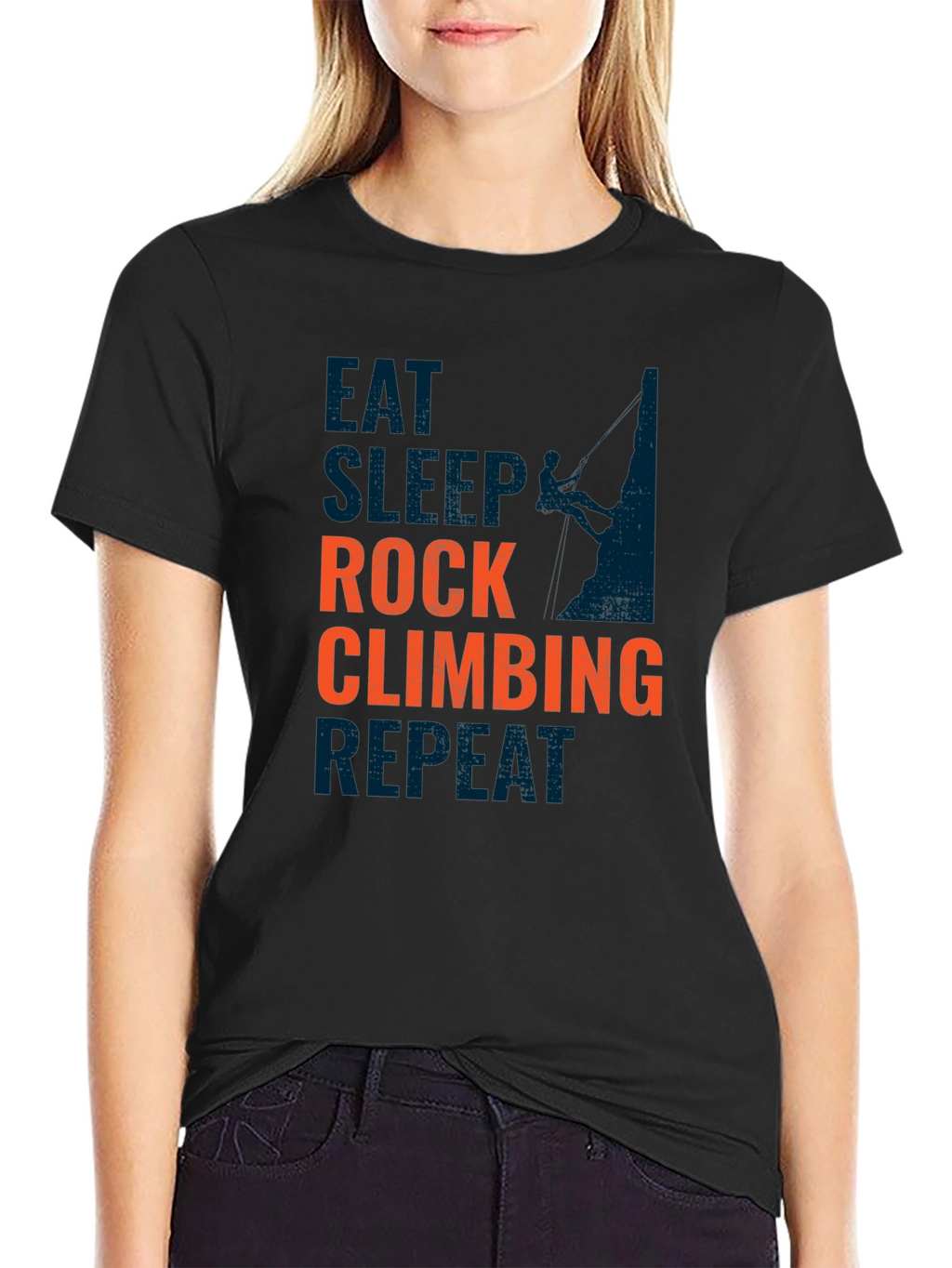 Rock Climbing T-Shirt - Eat Sleep Climb Repeat