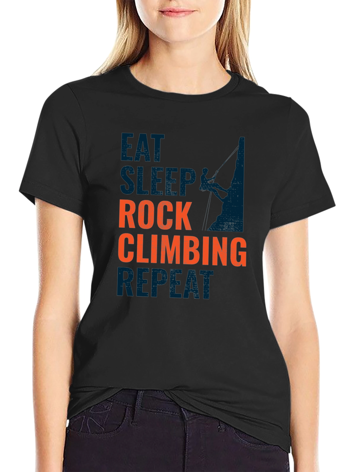 Rock Climbing T-Shirt - Eat Sleep Climb Repeat