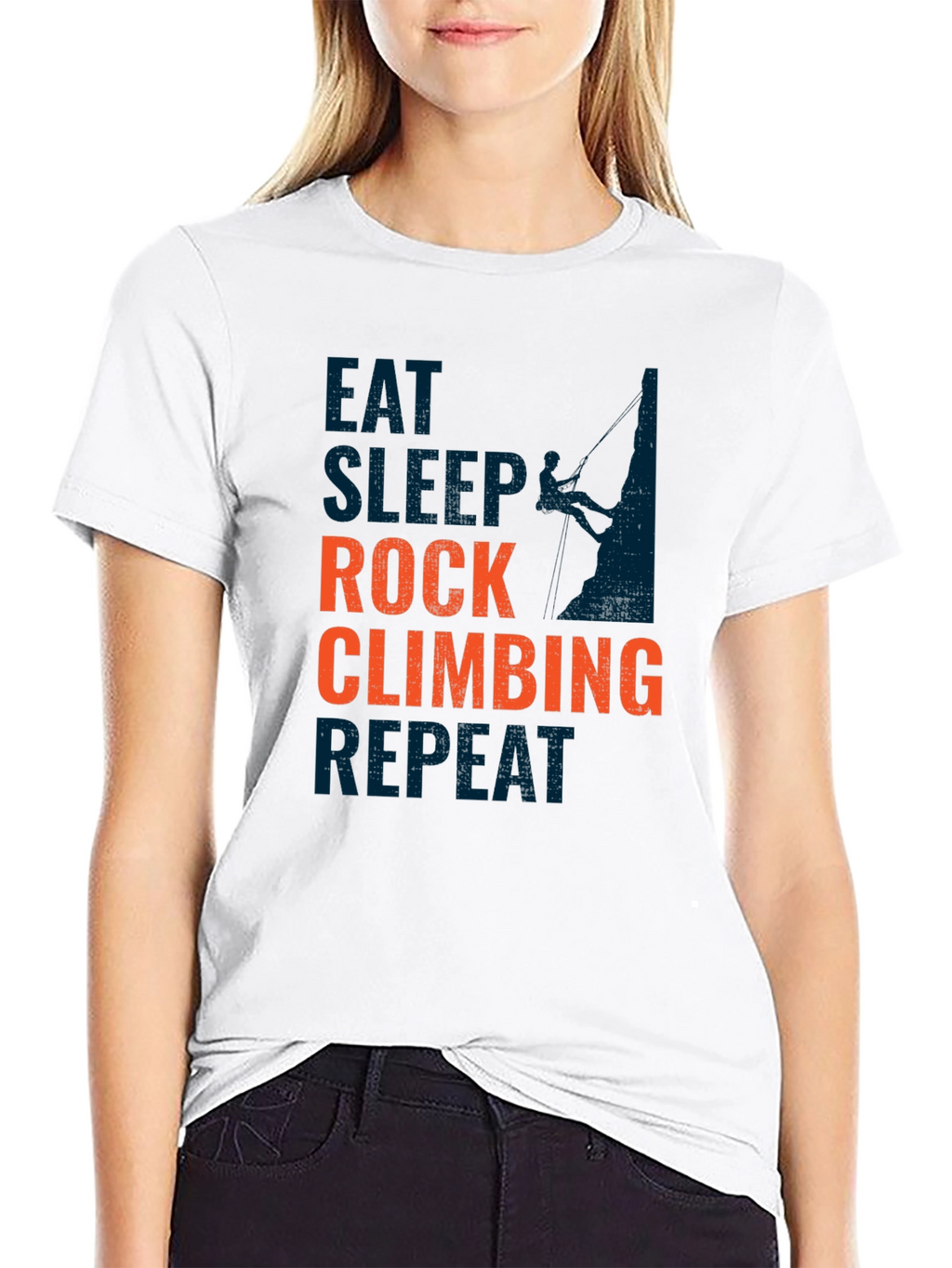 Rock Climbing T-Shirt - Eat Sleep Climb Repeat