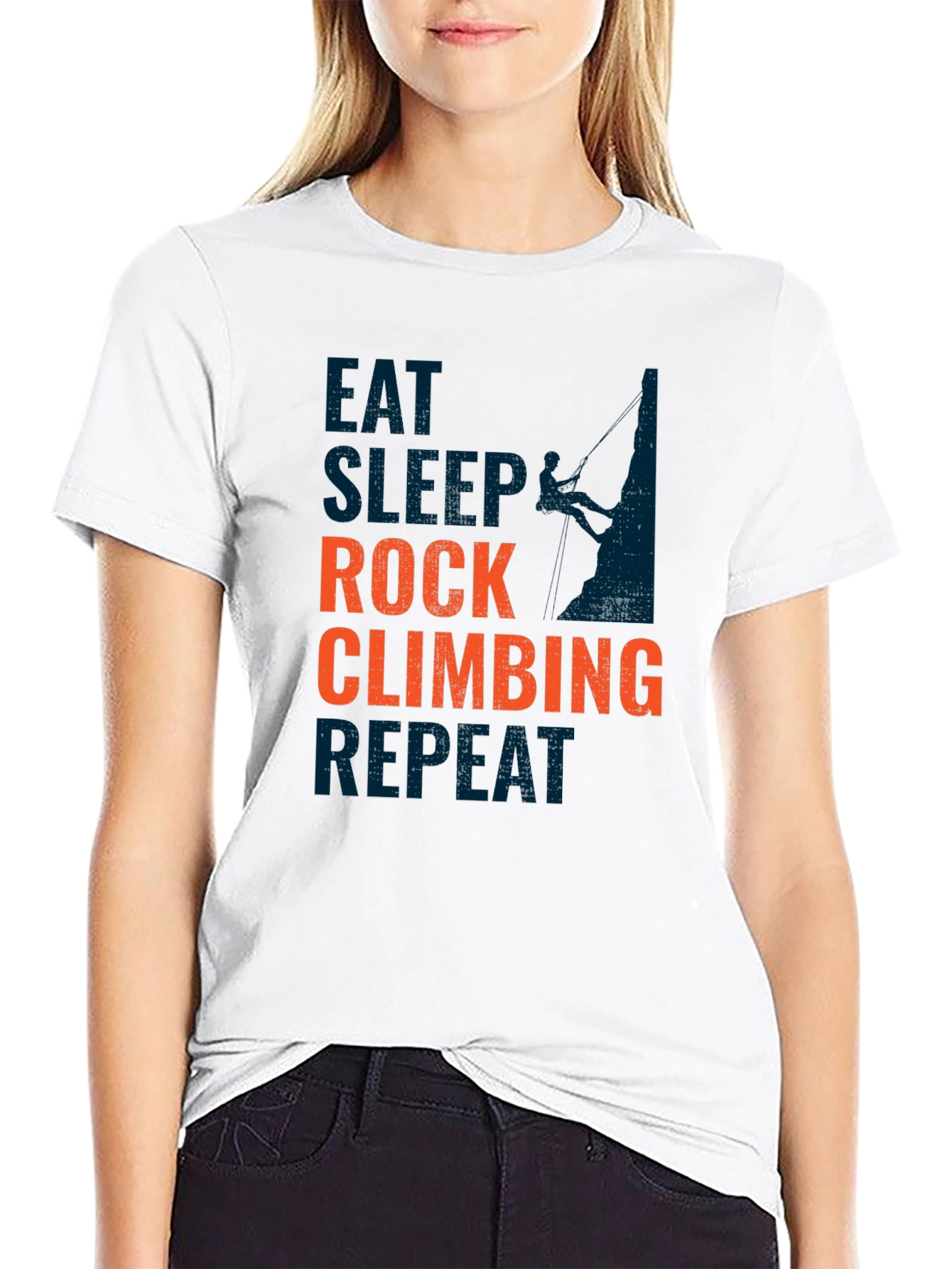 Rock Climbing T-Shirt - Eat Sleep Climb Repeat