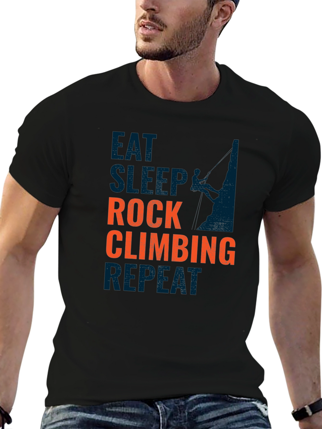 Rock Climbing T-Shirt - Eat Sleep Climb Repeat