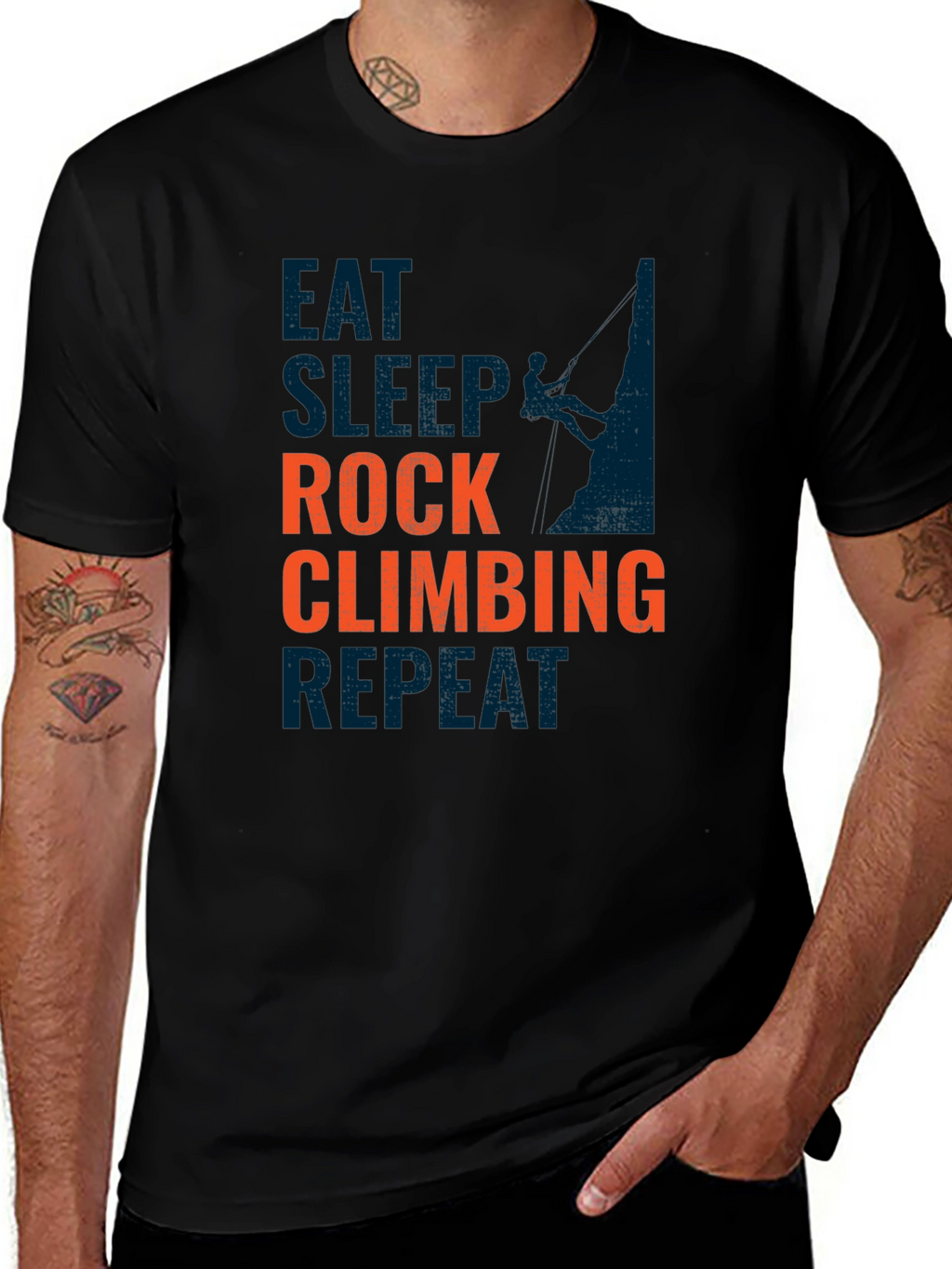 Rock Climbing T-Shirt - Eat Sleep Climb Repeat