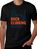 Rock Climbing T-Shirt - Eat Sleep Climb Repeat