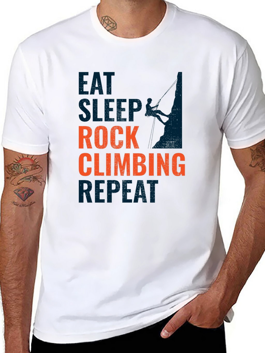 Rock Climbing T-Shirt - Eat Sleep Climb Repeat