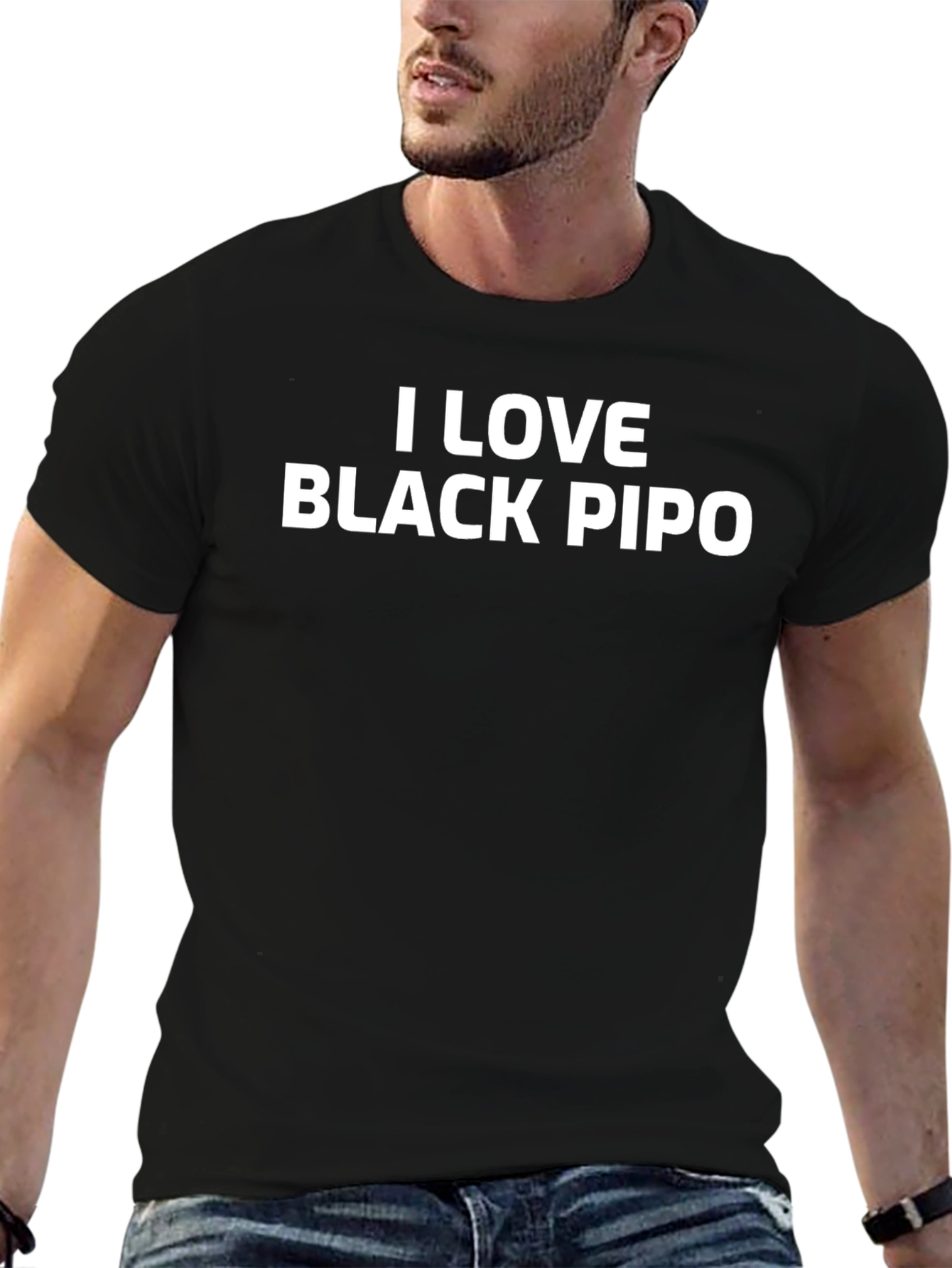 I LOVE Black PIPO T-Shirt Funny Graphic Tee