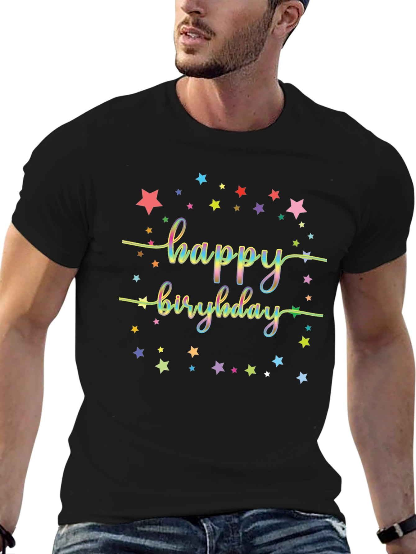Happy Birthday Starry Graphic Tee