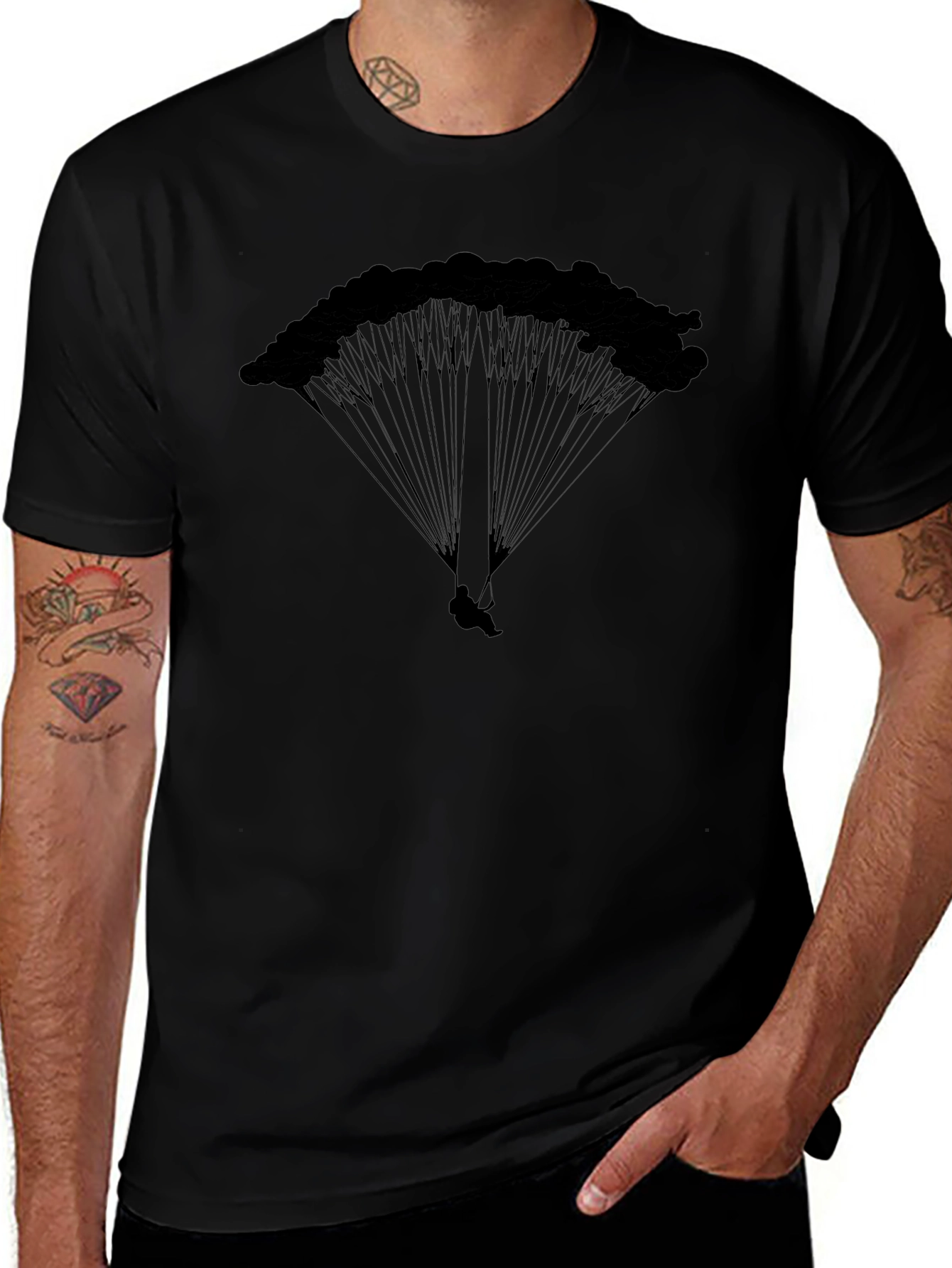 Skydiving Silhouette T-Shirt - Adventure Apparel