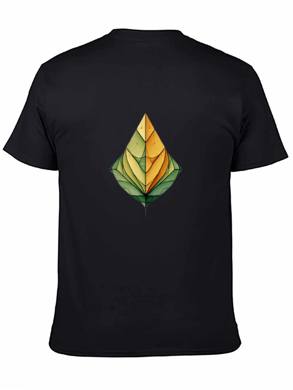 Abstract Leaf Graphic Print Black T-Shirt