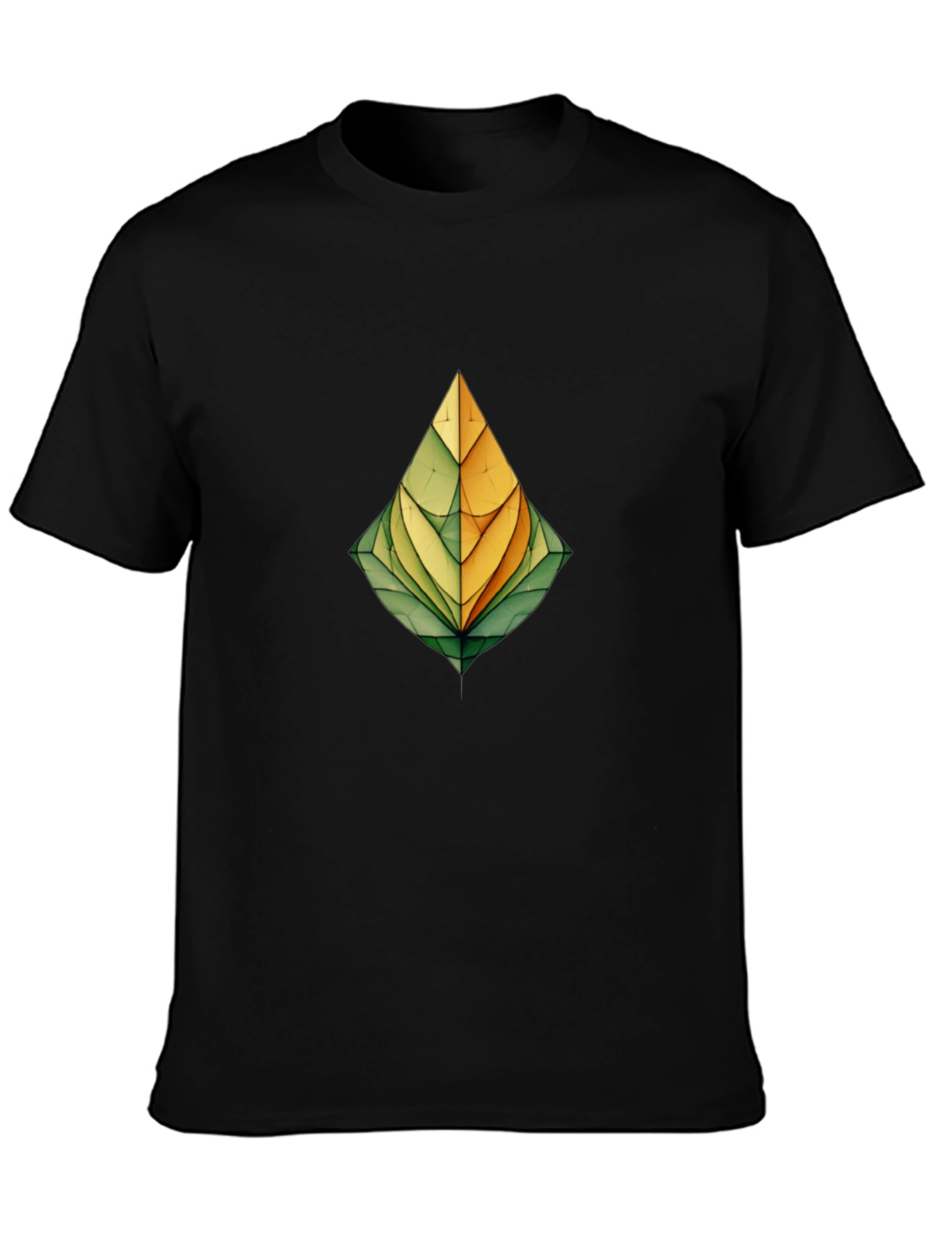 Abstract Leaf Graphic Print Black T-Shirt
