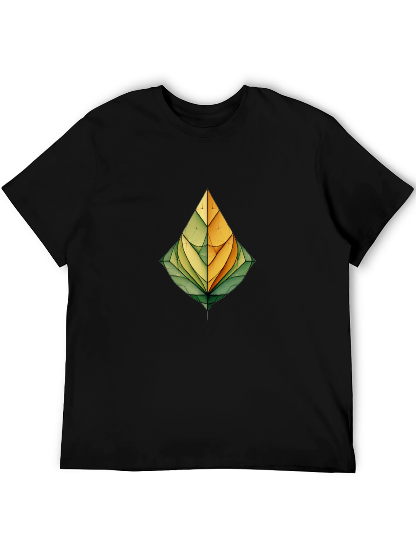 Abstract Leaf Graphic Print Black T-Shirt