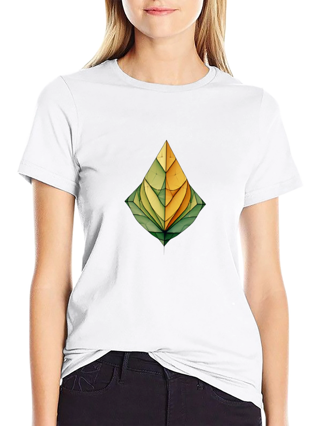 Abstract Leaf Graphic Print Black T-Shirt