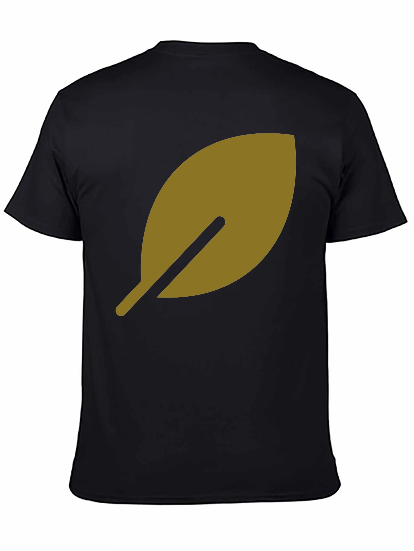 Leaf Design Black T-Shirt