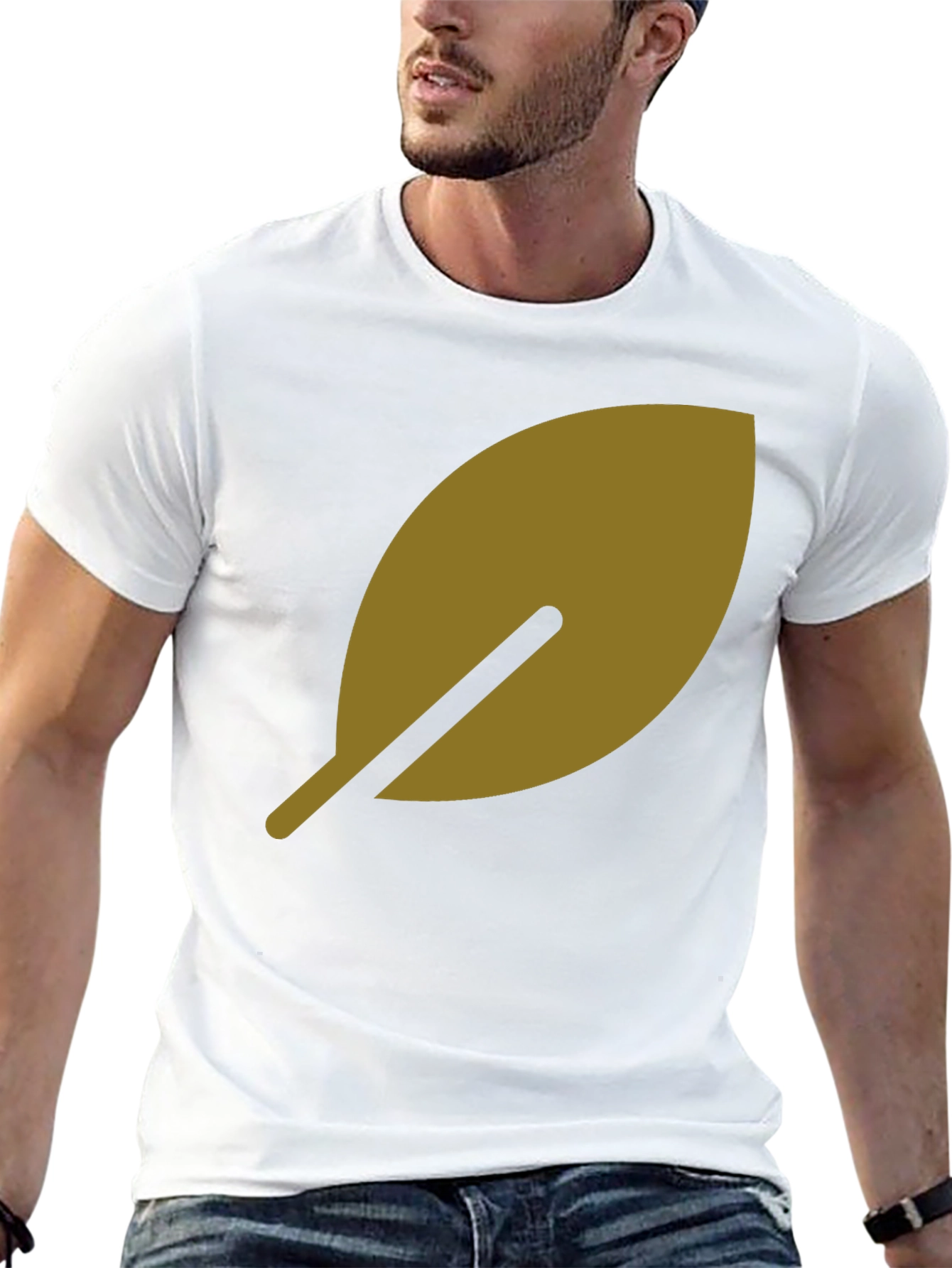 Leaf Design Black T-Shirt