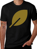 Leaf Design Black T-Shirt