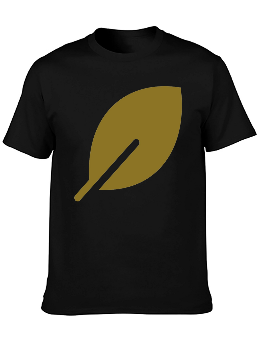Leaf Design Black T-Shirt