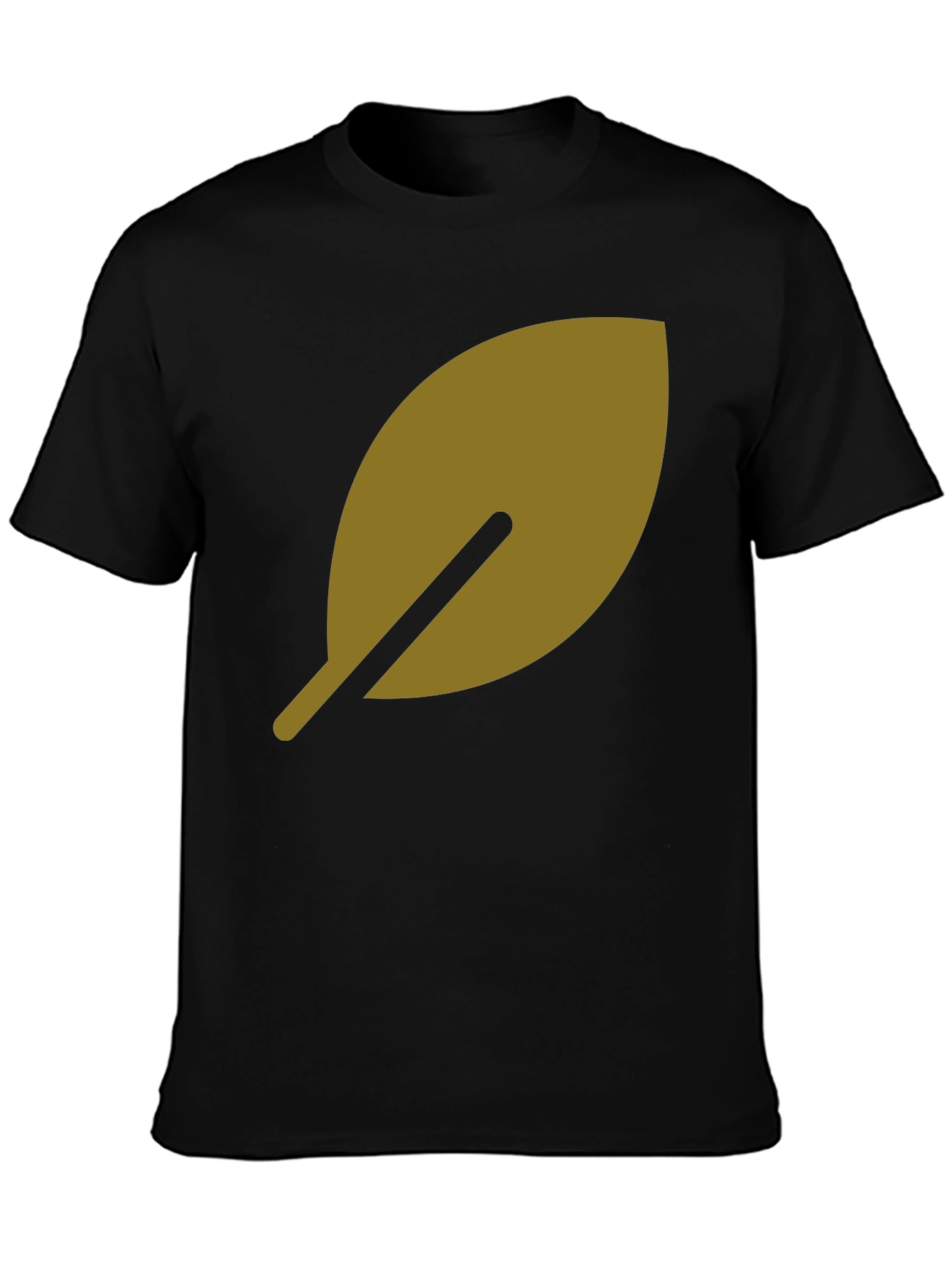 Leaf Design Black T-Shirt