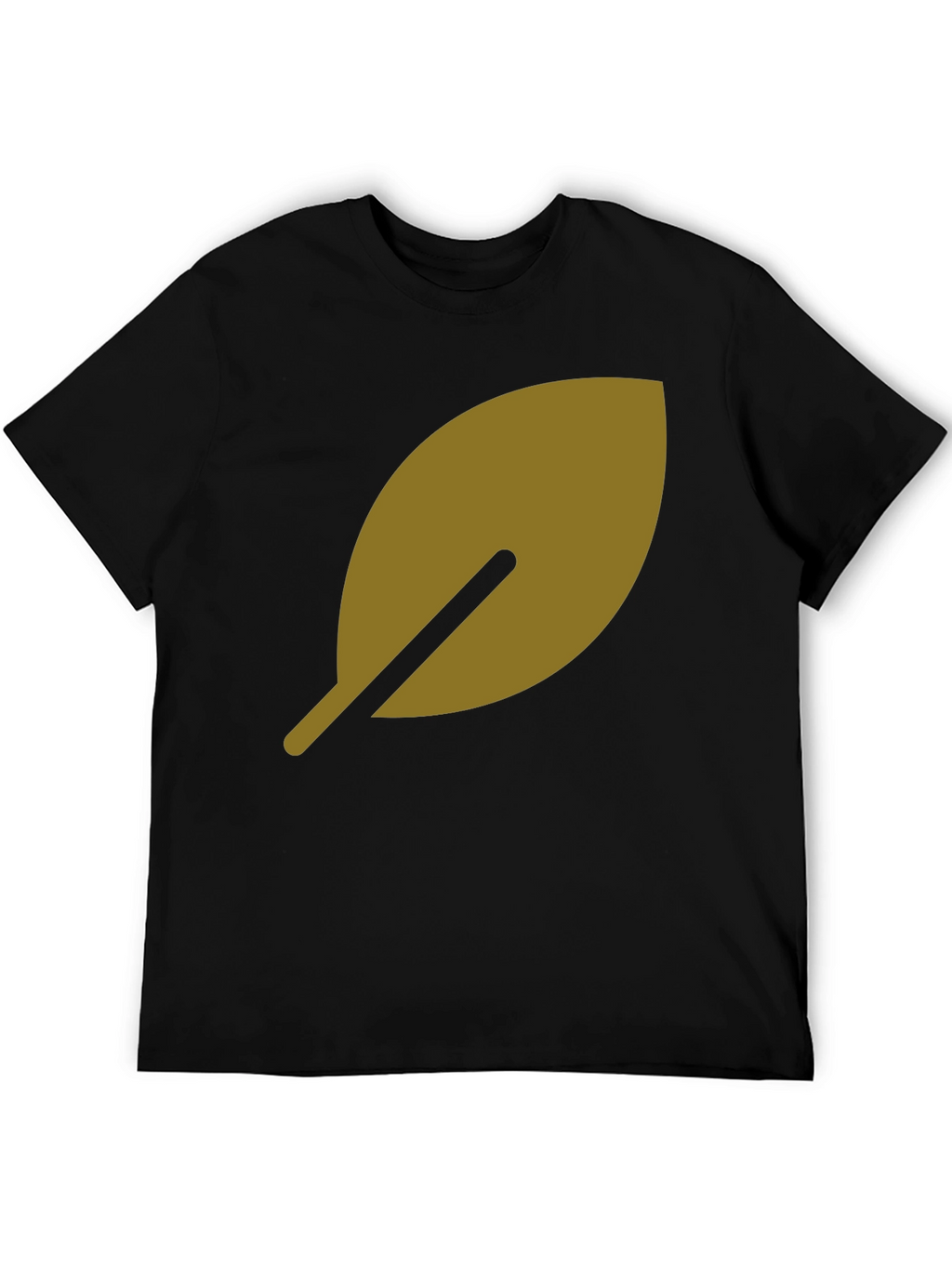 Leaf Design Black T-Shirt