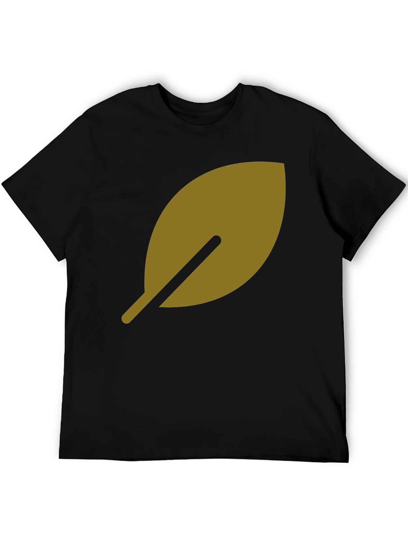 Leaf Design Black T-Shirt