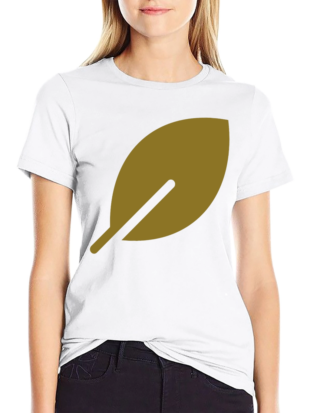 Leaf Design Black T-Shirt
