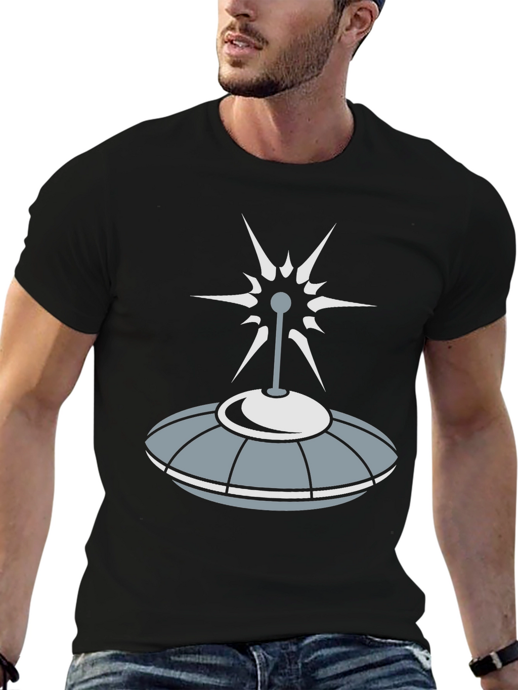 Retro UFO Graphic T-Shirt - Sci-Fi Style