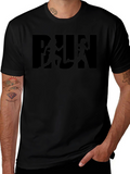 RUN Silhouette Graphic T-Shirt - Black