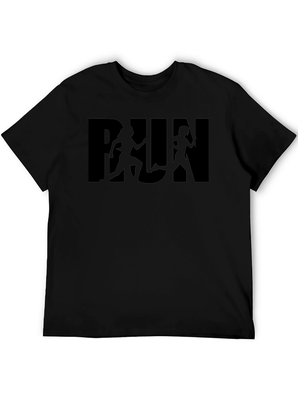 RUN Silhouette Graphic T-Shirt - Black